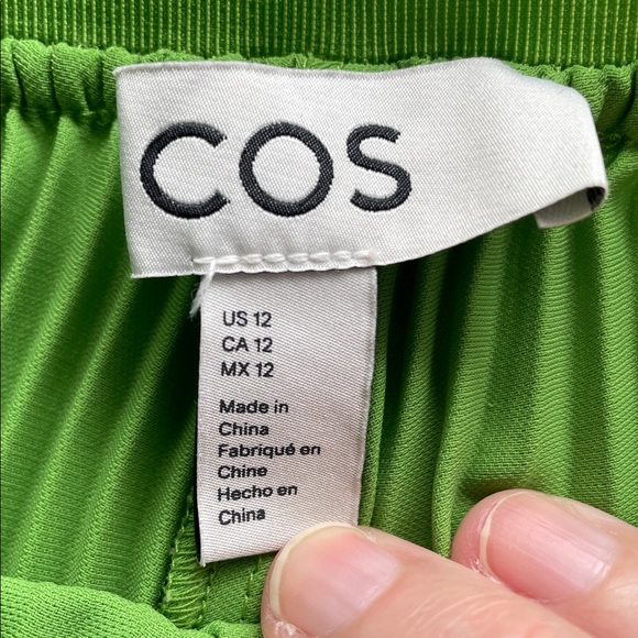 COS Kelly Green Pleated Skirt 12 - Picture 4 of 5